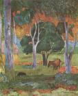 Прикрепленное изображение: Пейзаж с свиньей и лошадью. Поль Гоген,1903.jpg
